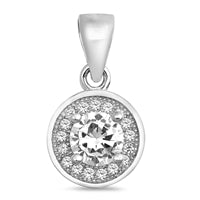 Load image into Gallery viewer, Sterling Silver Clear CZ Pendant-9mm