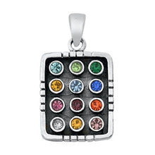 Load image into Gallery viewer, Sterling Silver Hoshen Multi-colored CZ Pendant-20mm