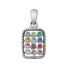 Load image into Gallery viewer, Sterling Silver Hoshen Multi-colored CZ Pendant-14mm