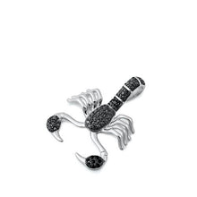 Load image into Gallery viewer, Sterling Silver Lobster Black CZ Pendant