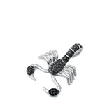 Sterling Silver Lobster Black CZ Pendant