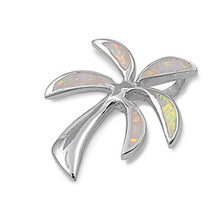 Load image into Gallery viewer, Sterling Silver Stylish Palm Tree with White Lab Opal PendantAnd Pendant Height of 22MM