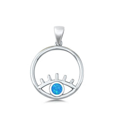 Sterling Silver All Seeing Eye Blue Lab Opal Pendant