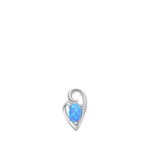 Load image into Gallery viewer, Sterling Silver Rhodium Plated Heart Blue Lab Opal Pendant