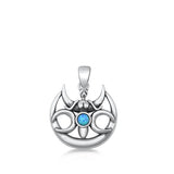Sterling Silver Angel Blue Lab Opal Pendant