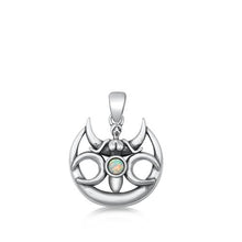Load image into Gallery viewer, Sterling Silver Angel White Lab Opal Pendant