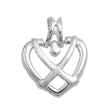 Load image into Gallery viewer, Sterling Silver Open Heart with Facny DesignAnd Height 23 MM