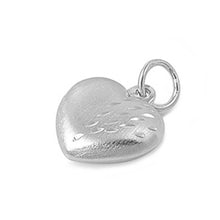 Load image into Gallery viewer, Sterling Siver Classy Puffed Heart Pendant with Etch DesignAnd Height 15 MM