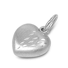 Load image into Gallery viewer, Sterling Siver Classy Puffed Heart Pendant with Etch Design and Height 10 MM