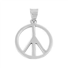 Load image into Gallery viewer, Sterling Silver Peace Sign Shape PendantAndHeight 19mm