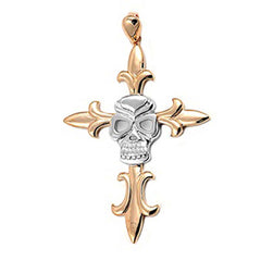 Sterling Silver Skull Shape PendantAndHeight 72mm