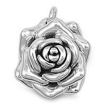 Load image into Gallery viewer, Sterling Silver Rose Shape PendantAndHeight 31mm