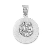 Sterling Silver Round Plate with Holy Trinity Design PendantAnd Pendant Height of 16MM