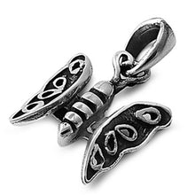 Load image into Gallery viewer, Sterling Silver Antique Style Butterfly Pendant with Pendant Height of 14MM