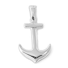 Load image into Gallery viewer, Sterling Silver Rhodium Plated Anchor Shape PendantAndHeight 18mm