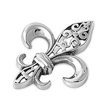 Load image into Gallery viewer, Sterling Silver Modish Stylish Fleur De Lise Pendant with Pendant Height of 31MM