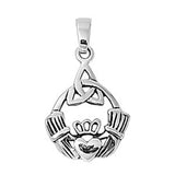 Sterling Silver Stylish Claddagh with Celtic Knot PendantAnd Pendant Height of 20MM