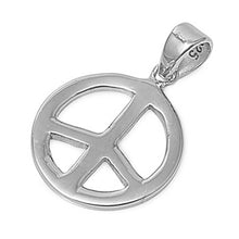 Load image into Gallery viewer, Sterling Silver Peace Sign Shape Pendant, Height 17mm