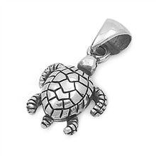Load image into Gallery viewer, Sterling Silver Vintage Style Sea Turtle Pendant with Pendant Height of 16MM