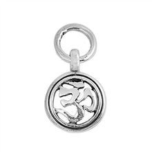 Load image into Gallery viewer, Sterling Silver Small Round Om Pendant with Pendant Height of 12MM