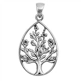 Sterling Silver Stylish Tree of Life Pendant with Pendant Height of 31MM
