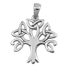 Sterling Silver Fancy Celtic Tree of Life Pendant with Pendant Height of 25MM