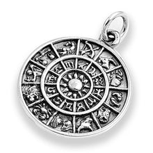Load image into Gallery viewer, Sterling Silver Zodiac Calender Pendant with Pendant Height of 22MM