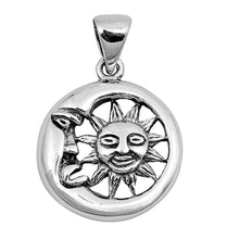 Load image into Gallery viewer, Sterling Silver Moon and Sun Shape PendantAndHeight 18mm