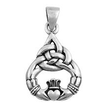 Load image into Gallery viewer, Sterling Silver Celtic Claddaugh Shape PendantAndHeight 20mm
