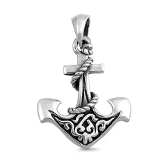 Sterling Silver Anchor Shape Pendant, Height 21mm