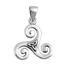 Load image into Gallery viewer, Sterling Silver Celtic Spiral Shape Pendant, Height 21mm