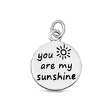 Sterling Silver You Are My Sunshine Plain Pendant