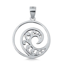 Load image into Gallery viewer, Sterling Silver 20mm Wave Plain Pendant