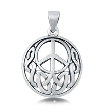 Load image into Gallery viewer, Sterling Silver Celtic Peace Sign Plain Pendant