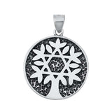 Sterling Silver Jewish Star Tree Plain Pendant