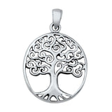 Sterling Silver Tree of Life Plain Pendant