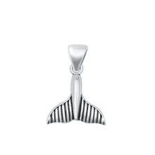 Load image into Gallery viewer, Sterling Silver Oxidized Whale Tail Pendant - silverdepot