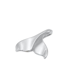 Sterling Silver Oxidized Whale Tail Pendant
