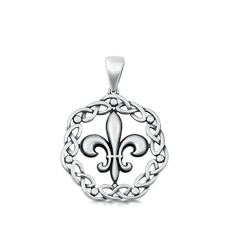 Sterling Silver Fleur De Lise Pendant