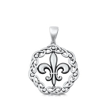 Load image into Gallery viewer, Sterling Silver Fleur De Lise Pendant
