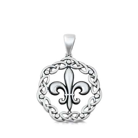 Sterling Silver Fleur De Lise Pendant
