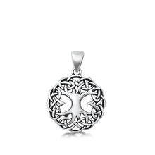 Load image into Gallery viewer, Sterling Silver Oxidized Celtic and Tree Pendant