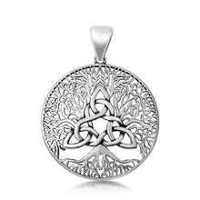 Load image into Gallery viewer, Sterling Silver Oxidized Celtic and Tree Pendant