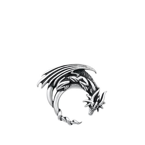 Sterling Silver Oxidized Dragon Pendant
