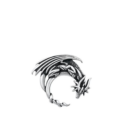 Sterling Silver Oxidized Dragon Pendant