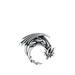 Sterling Silver Oxidized Dragon Pendant