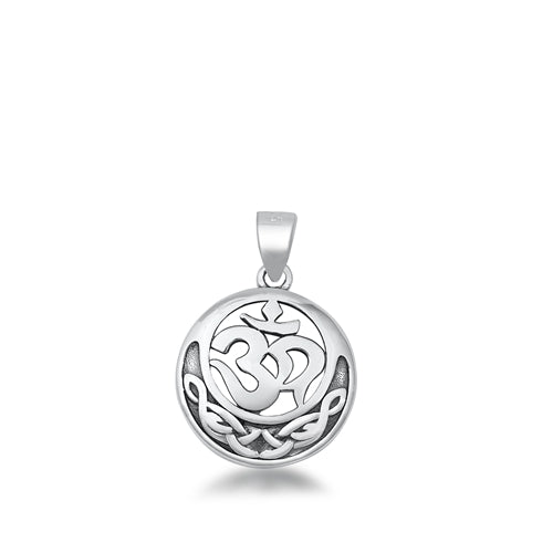 Sterling Silver Oxidized Celtic Om Pendant