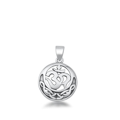 Sterling Silver Oxidized Celtic Om Pendant