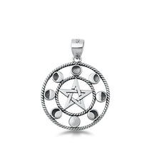 Load image into Gallery viewer, Sterling Silver Oxidized Celtic Star and Moon Pendant