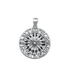 Load image into Gallery viewer, Sterling Silver Oxidized Zodiac Chart Pendant